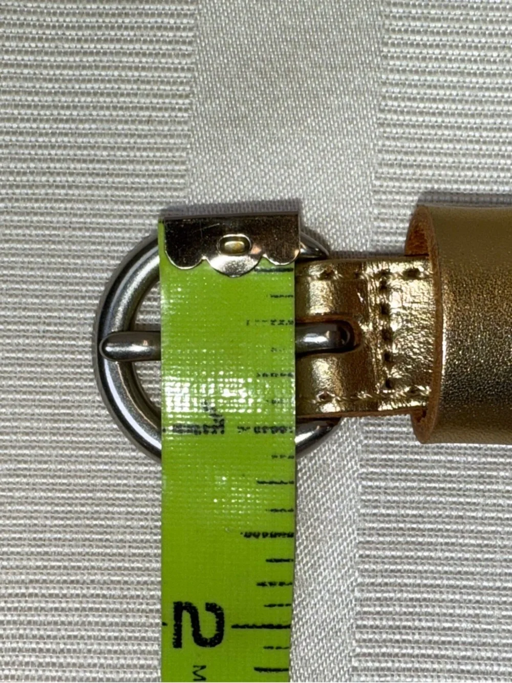 Fossil Gold Metallic Braided Leather Belt Sz-Medium
